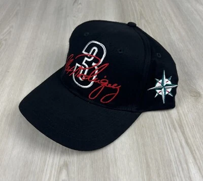 Vintage Alex Rodriguez Seattle Mariners #3 A-Rod Black Strapback Hat Cap SGA - Image 1 of 4