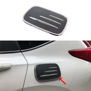 Chrome+Carbon fiber Door Oil Cover Fuel Tank Cap Trim Fits Honda CR-V 2017-2022 - Bild 1 von 8