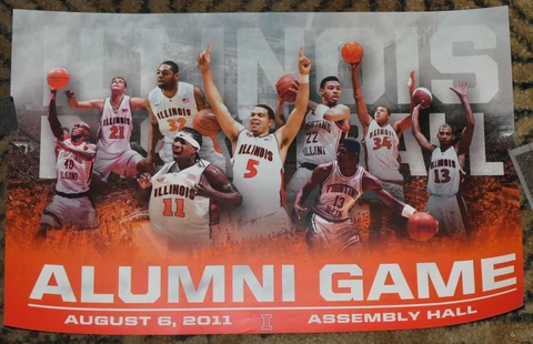 Illinois Fighting Illini 2011 Basketball Alumni game poster Gill Dee Deron Cook Cover