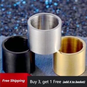 18mm Titanium Wide Rings Mens Simple Rings Band Punk Hip Hop Jewellery Size 6-13 - Picture 1 of 12