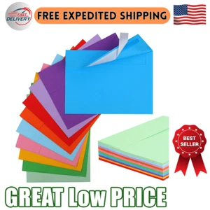 100 Pack Colored Envelopes 5x7 for Mailing, A7 for Invitations, Greeting Cards - Picture 1 of 8