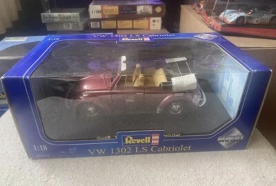 Revell Metal 08414 1/18 Scale - Volkswagen VW 1302 LS Cabriolet Maroon - Rare - Image 1 of 2