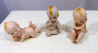 3 Vintage Lefton  Bisque Kewpie  Baby Figurines