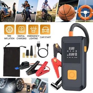 8000mAh Jump Starter with Air Compressor Auto Battery Booster Inflator LED L1C0 - Picture 1 of 11