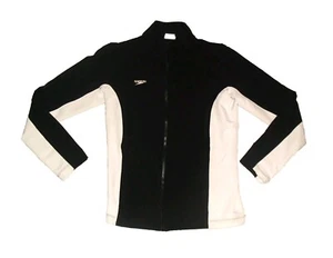 Speedo Mens sz. XS Black White Polyester Full Zip Swim Swimming Jacket - Picture 1 of 4