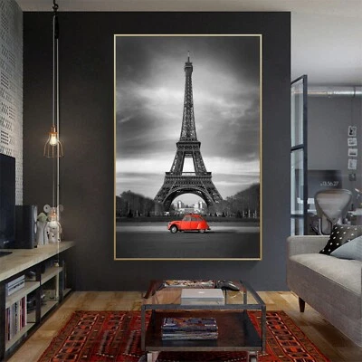 Eiffel Tower Landscape Art Photo Silk Canvas Poster Wall Print Paint Decor A1095 - Image 1 of 4