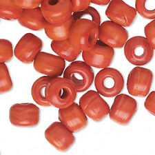 100 Glass Crow Pony Beads 9 x 7MM With 3- 4mm Large Hole