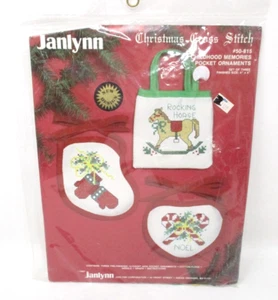 Janlynn Christmas Cross Stitch Ornaments Kit Vintage Childhood Memories Pocket - Picture 1 of 5