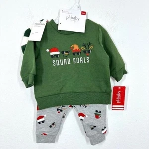 Petit Lem Squad Goals Vacaciones Navidad Infantil Bebé Conjunto de Sudor 3 Meses Set de Regalo - Imagen 1 de 6