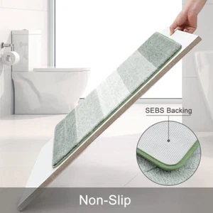 2 Piece Ombre Bath Mat Set Bathroom Rugs, Non Slip Ultra Soft and Water - Picture 1 of 6