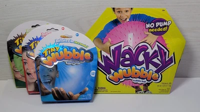 Wacky Wubble Ball And 3 Tiny Wubble Ball Lot New   - Image 1 of 2