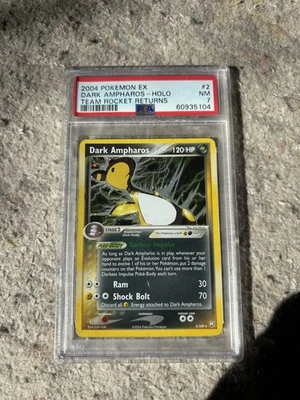 Team Rocket Returns - Dark Ampharos 2/109 Reverse Foil Stamped - PSA 7 - CLEAN! - Image 1 of 2