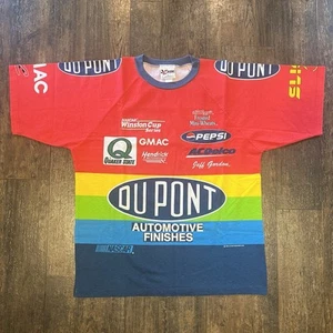 VTG 1998 Jeff Gordon Chase AllOver Print Dupont NASCAR Racing T-Shirt XL Rainbow - Picture 1 of 6