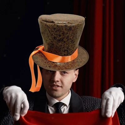 Sombrero de copa accesorio de disfraz sombrero de mago para actuación de festival de mascaradas Foto 1 de 2