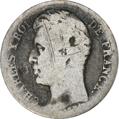 [#1121055] Francia, 1/2 franco, Carlos X, 1828, Toulouse, plata, en muy buen estado, Le Franc:F. Foto 1 de 2