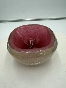 Venini & Carlo Scarpa Murano Sommerso Glas rosa Schale säure signiert - Bild 1 von 10