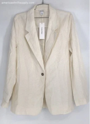 NWT Calvin Klein Women's Antique White Blazer - Size 12 - Image 1 of 4