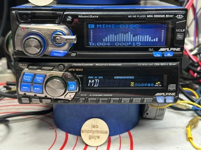 ALPINE # CDA-9811J + MDA-5060MS JDM CD/MD/MS MDLP Vintage Old School RESTORED - Image 1 of 4