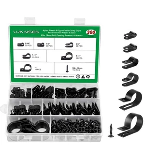 Kabelclips für Kabelmanagement Kabel Organizer, 6 Größen 300 Stück Nylon R-Typ... - Bild 1 von 7