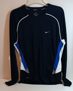 Herren Nike Running Dri Fit schwarzes Langarmshirt, belüftete Stoffseiten, Größe M - Bild 1 von 7