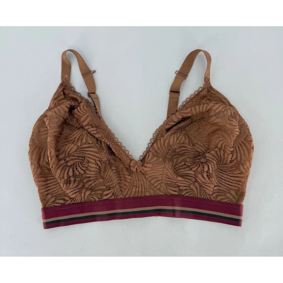 Cleo by Panache Lyzy Vibe Brown Lace Bralette Adjustable Straps Sz 38G Comfort - Image 1 of 4
