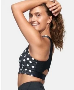 Sujetador Outdoor Voices Doing Things para mujer talla M negro blanco lunares malla trasera - Imagen 1 de 8