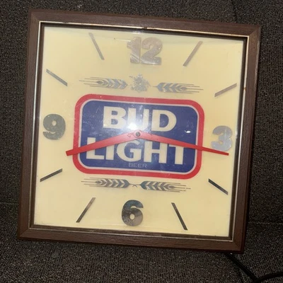 Reloj eléctrico Bud Light raro vintage. Probado funcionando! Anheuser Busch años 80 Foto 1 de 4