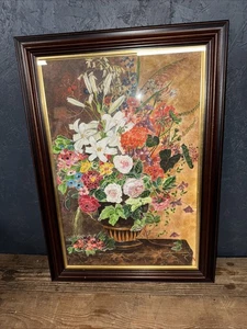 Großes Aquarell Blumenstück Anton Weiss Stil gerahmt - Bild 1 von 12