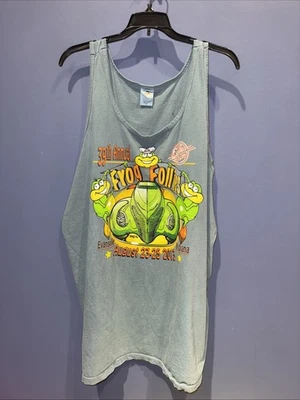 Camiseta sin mangas para hombre 2X Frog Follies, 2013, verde Evansville Indiana Foto 1 de 4