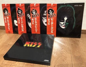 HOLY GRAIL!! KISS JAPAN PROMO BOX / Solo Albums / 4 LP VIP-6577~80 OBI VINYL - Picture 1 of 24