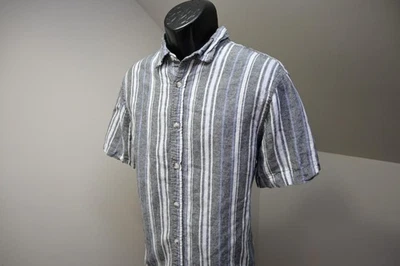 Banana Republic Linen Blend Button Up Shirt Slim Fit Short Sleeve Mens Sz Large - Image 1 of 4