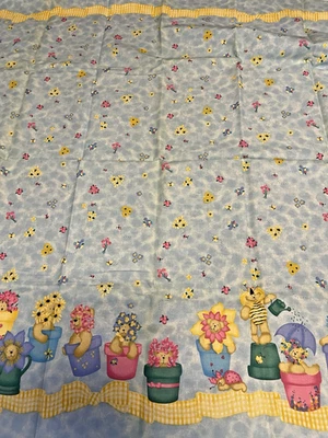 Vintage Daisy Kingdon "Garden Bears" Border Cotton Fabric 63 X 45 Inches New - Image 1 of 4