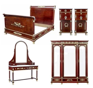 IMPRESSIVE 19TH CENTURY FRENCH EMPIRE REVIVAL 5 PIECE BEDROOM SUITE - Picture 1 of 11