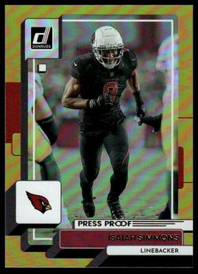 2022 Donruss #9 Isaiah Simmons Premium Press Proof [GOATCARDS] - Image 1 of 2