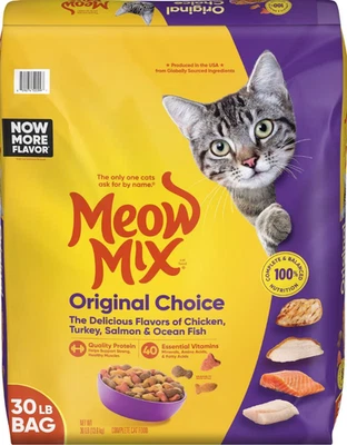 SELLING FAST Meow Mix Original Choice Dry Cat Food, 30-lb bag
