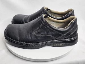 Merrell World Legend Loafers Shoes Mens Size 11.5 Black Leather Casual Slip On - Picture 1 of 8