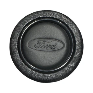 MOMO Round Lip Horn Button With Ford Embossed Leather Logo - Picture 1 of 2