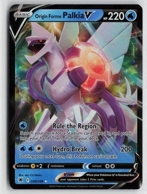 Pokemon Origin Forme Palkia V 039/189 SWSH10: Astral Radiance Ultra Rare card NM - Image 1 of 2