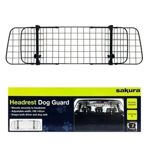 Universal Dog Guard Car Headrest Mesh Grill Pet Safety Adjustable Barrier - Picture 1 of 11