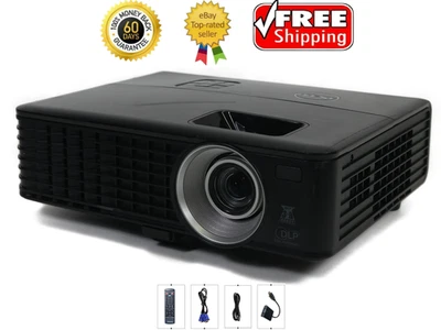 DELL 1430X DLP Projector 3200 Lumens XGA PC 3D HD 1080p HDMI-Adapter w/Bundle - Image 1 of 4