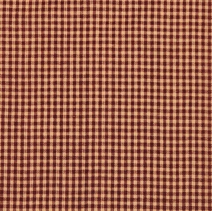 Red Homespun Cotton Fabric Small Check 104 Wine Natural BY THE YARD Free Ship - Picture 1 of 2