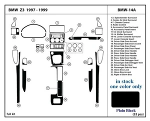 Se adapta a BMW Z3 1997 1998 97 98 99 kit de ajuste de tablero negro liso - Imagen 1 de 3