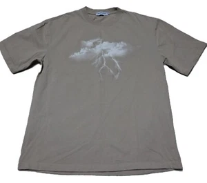 Aelfric Eden T-Shirt Size Medium Taupe Thunder Clouds Graphic Short Sleeve Tee * - Picture 1 of 12