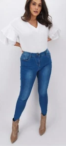 Simply Be Lucy Jeans Skinny High Waisted Jeans Blue Size 20R BNWT - Picture 1 of 2