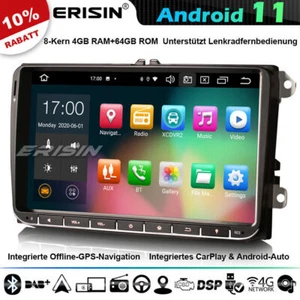 8-Kern 9" Android 11 Autoradio Navi Für VW Golf Passat Tiguan Seat T5 Skoda 64GB - Bild 1 von 12