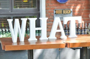Wooden Letters Small 15cm White Alphabet Wedding Home Birthday - L - Picture 1 of 7