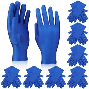 8 Pairs Blue Nylon Cotton Gloves Unisex Halloween Parade Tuxedo Size 8 - Picture 1 of 7