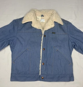 Vintage Wrangler Denim Jacket Women/Youth Sz 18 Sherpa Lined Made In USA - Picture 1 of 13