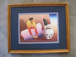 R C Gorman, PULSERA DE PLATA - Enmarcado ENMARAÑADO Navajo 11 x 14 impresión - Imagen 1 de 3