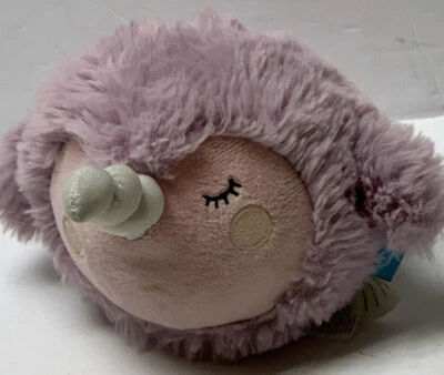 Manhattan Toy Company Squeezmeez Light Purple Narwhal Plush 5” Soft Squeeze RARE - Image 1 of 4